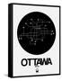 Ottawa Black Subway Map-NaxArt-Framed Stretched Canvas