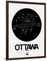 Ottawa Black Subway Map-NaxArt-Framed Art Print