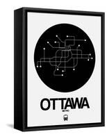 Ottawa Black Subway Map-NaxArt-Framed Stretched Canvas