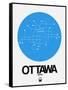 Ottawa Blue Subway Map-NaxArt-Framed Stretched Canvas