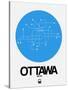 Ottawa Blue Subway Map-NaxArt-Stretched Canvas