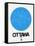 Ottawa Blue Subway Map-NaxArt-Framed Stretched Canvas