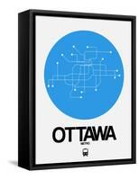 Ottawa Blue Subway Map-NaxArt-Framed Stretched Canvas