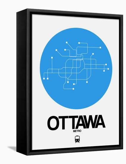 Ottawa Blue Subway Map-NaxArt-Framed Stretched Canvas