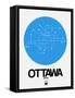 Ottawa Blue Subway Map-NaxArt-Framed Stretched Canvas