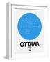 Ottawa Blue Subway Map-NaxArt-Framed Art Print