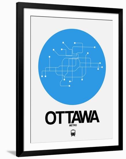 Ottawa Blue Subway Map-NaxArt-Framed Art Print