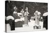 Ottawa, Canada, Beechwood Cemetery. Snow-Covered Gravestone-Bill Young-Stretched Canvas