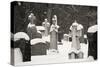 Ottawa, Canada, Beechwood Cemetery. Snow-Covered Gravestone-Bill Young-Stretched Canvas