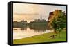 Ottawa City Skyline at Sunrise in the Morning Park View over River-Songquan Deng-Framed Stretched Canvas