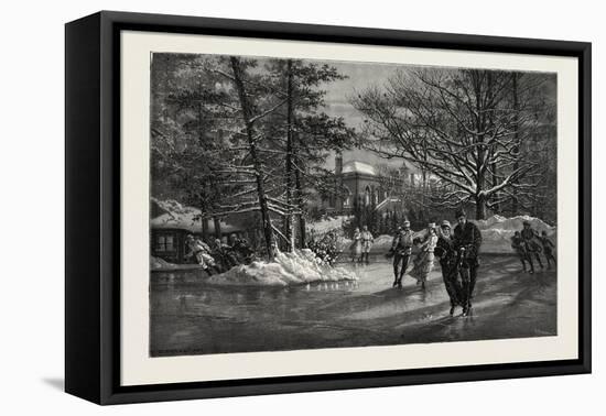 Ottawa, Government House, from Skating Pond, Canada, Nineteenth Century-null-Framed Stretched Canvas