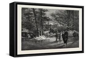 Ottawa, Government House, from Skating Pond, Canada, Nineteenth Century-null-Framed Stretched Canvas