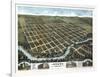 Ottawa, Kansas - Panoramic Map-Lantern Press-Framed Art Print