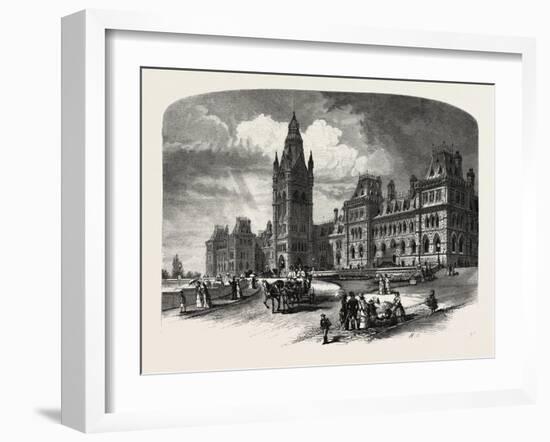 Ottawa, Main Buildings, Houses of Parliament, Canada, Nineteenth Century-null-Framed Giclee Print