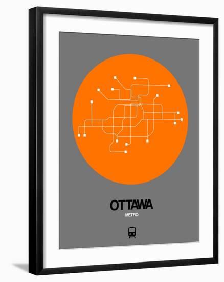 Ottawa Orange Subway Map-NaxArt-Framed Art Print