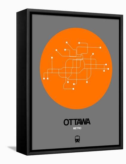 Ottawa Orange Subway Map-NaxArt-Framed Stretched Canvas