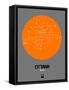 Ottawa Orange Subway Map-NaxArt-Framed Stretched Canvas