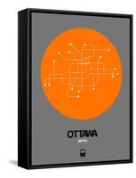 Ottawa Orange Subway Map-NaxArt-Framed Stretched Canvas