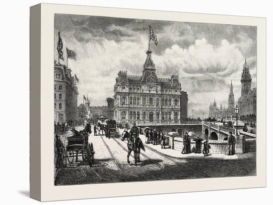 Ottawa, Post Office, Dufferin and Sappers' Bridge, Canada, Nineteenth Century-null-Stretched Canvas