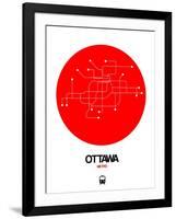 Ottawa Red Subway Map-NaxArt-Framed Art Print