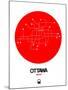 Ottawa Red Subway Map-NaxArt-Mounted Art Print