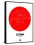 Ottawa Red Subway Map-NaxArt-Framed Stretched Canvas