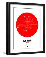 Ottawa Red Subway Map-NaxArt-Framed Art Print