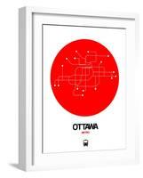 Ottawa Red Subway Map-NaxArt-Framed Art Print