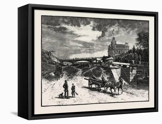 Ottawa, Rideau Canal Locks, Canada, Nineteenth Century-null-Framed Stretched Canvas