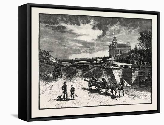 Ottawa, Rideau Canal Locks, Canada, Nineteenth Century-null-Framed Stretched Canvas