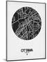 Ottawa Street Map Black on White-NaxArt-Mounted Art Print