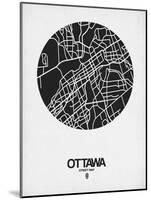 Ottawa Street Map Black on White-NaxArt-Mounted Art Print