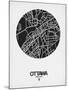 Ottawa Street Map Black on White-NaxArt-Mounted Art Print