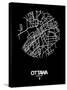 Ottawa Street Map Black-NaxArt-Stretched Canvas