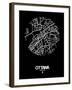 Ottawa Street Map Black-NaxArt-Framed Art Print