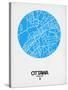 Ottawa Street Map Blue-NaxArt-Stretched Canvas