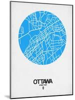 Ottawa Street Map Blue-NaxArt-Mounted Art Print