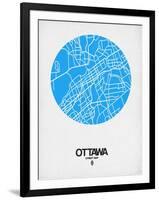 Ottawa Street Map Blue-NaxArt-Framed Art Print