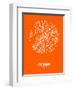 Ottawa Street Map Orange-NaxArt-Framed Art Print