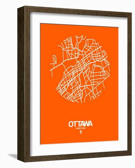 Ottawa Street Map Orange-NaxArt-Framed Art Print