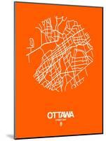 Ottawa Street Map Orange-NaxArt-Mounted Art Print