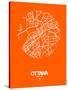 Ottawa Street Map Orange-NaxArt-Stretched Canvas