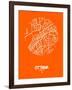 Ottawa Street Map Orange-NaxArt-Framed Art Print