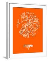 Ottawa Street Map Orange-NaxArt-Framed Art Print