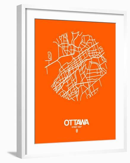 Ottawa Street Map Orange-NaxArt-Framed Art Print