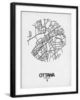 Ottawa Street Map White-NaxArt-Framed Art Print