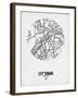 Ottawa Street Map White-NaxArt-Framed Art Print