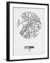 Ottawa Street Map White-NaxArt-Framed Art Print