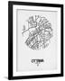 Ottawa Street Map White-NaxArt-Framed Art Print