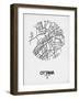 Ottawa Street Map White-NaxArt-Framed Art Print